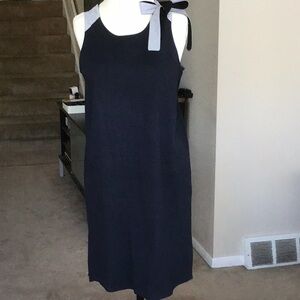 Vineyard Vines Navy Sleeveless Dress with Bow Accent